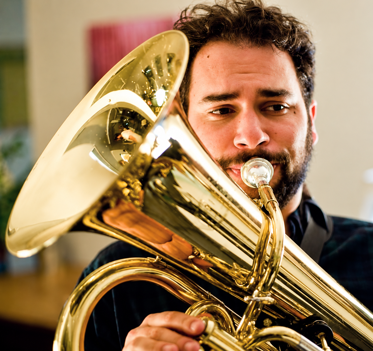 Peter Bonos playing euphonium